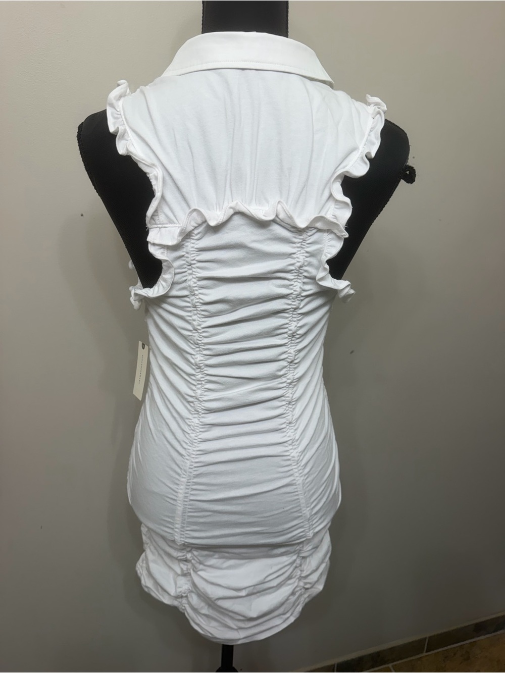 NWT Anthropologie by Daily Practice Women’s White Sleeveless Ruffled Dress M - Picture 8 of 11
